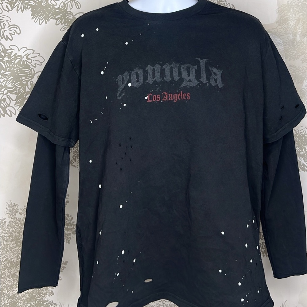 Young La Black and Red Long Sleeve Tee